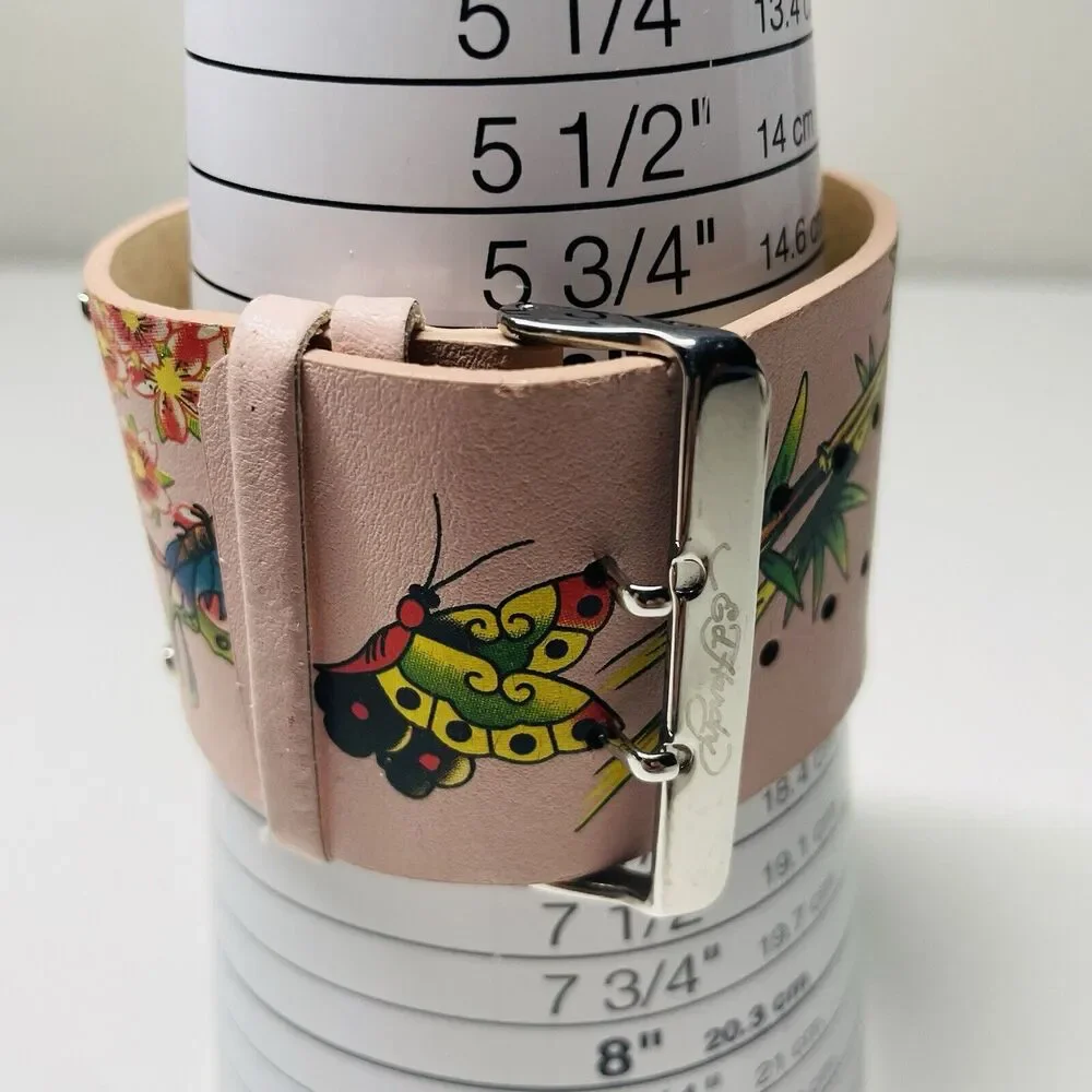 Ed Hardy Leather Pink Floral Watch. 0054 - Picture 9 of 9
